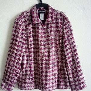 Vintage Sag Harbor Purple and White Tweed Jacket